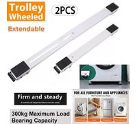 Atek 2 Pack Extendable Appliance Furniture Rollers Heavy Duty 300Kg White