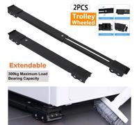 ATEK 2 Pcs Adjustable Appliance Rollers, Black Furniture Moving Castor Wheels For Washing Machines, Fridges And Dishwashers