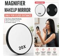ATEK 20X Magnifying Mirror With Strong Suction Mount, Close-Up Makeup Mirrors For Tweezing, Shaving & Beauty Detail, Portable