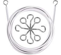 ATEK 2M Curtain Wire, Multi Purpose Decoration Net Voile Easy-to-Install Curtain Cord with Hooks & Eyes, Lightweight Net Curtain Wire Cable for Hanging Curtains in Homes, Offices, Boats & More