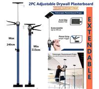 ATEK 2Pcs Ceiling Drywall Plasterboard Acrow Easy Props Support, 115-240CM Extendable Telescopic Builders Props Pole 40kg Load in Blue Atek Blue