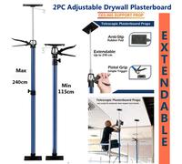 ATEK 2Pcs Ceiling Drywall Plasterboard Lifter Acrow Easy Props Support, 115-240Cm Extendable Telescopic Drywall Builders Props