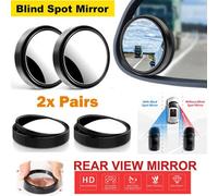 ATEK 2Pcs Rotatable Blind Spot Mirror For Car, Hd Crystal Glass Convex Wing Wide Angel Rearview Adjustable Mirror