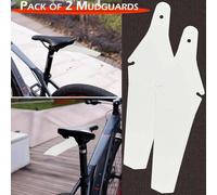 ATEK 2x Bicycle Mudguard Set Universal Quick Disassembly Bicycle Mudguard, Mountain Bike, MTB Mudguard for Protection against Splash in White Atek White