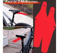 ATEK 2x Bicycle Mudguard Set Universal Quick Disassembly Bicycle Mudguard, Mountain Bike, MTB Mudguard for Protection against Splash in Red Atek Red