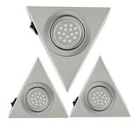 ATEK 3 Pack LED Under Cabinet Pyramid Spot Kithen Lights, Cool White Triangle LED Light Kitchen Under Cabinet Shelf Lighting Easy Plug & Play System Modern Fitting