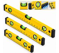 Atek 3 Piece Magnetic Spirit Level Set 400mm 600mm 1000mm Builders Diy