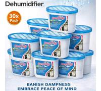 ATEK 30 Pack Dehumidifier Disposable 500ml Condensation Remover Damp Absorber Dehumidifiers Moisture Absorber Trap for Mould in White Atek White