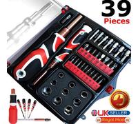 ATEK 39 Piece Magnetic Screwdriver Set Heavy Duty Philips And Flat Head Slotted Hand Tools With Storage Box For Workshop And Home Diy