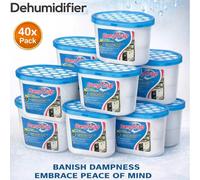 ATEK 40 Pack Dehumidifier Disposable 500ml Condensation Remover Damp Absorber Dehumidifiers Moisture Absorber Trap for Mould in White Atek White