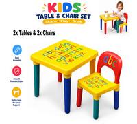 Atek 4X Kids Abc Table And Chair Set Toddler Learning Activity Desk Multicoloured