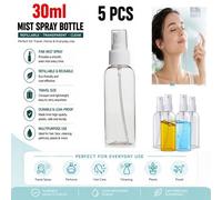 ATEK 5 Pack 30Ml Spray Bottle Plastic Small Squirt Clear Refillable Empty Travel Bottles For Cleaning, Facial Spray, Perfume, Plants