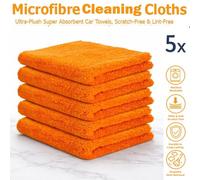 ATEK 5 Pack Microfiber Cleaning Cloths, Microfiber Cloth Large Reusable Lint Free & Streak Free Cloths Towels Washable