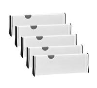 ATEK 6 Pack Drawer Dividers, 4" High 14.9-21" Adjustable Drawer Organisers, Durable Polypropylene, Drawer Separators for Kitchen, Bedroom, Utensils, Clothing, Organization and Storage