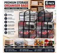 ATEK 6 Pack Moving Boxes & Storage Bags Oversized Packing Bags with Backpack Straps, Zippers & Handles Heavy-Duty for College Dorm in Clear Atek Clear
