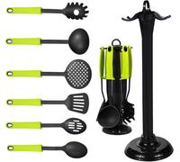 ATEK 7Pcs Kitchen Utensil Set With Stand Nylon Cooking Non Stick Set Spoon Heat Resistant Non-Toxic Utensil Set