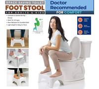 ATEK Bathroom Toilet Stool, Medically Approved Anti Slip Adult Toilet Potty Poop Squatting Step Stool for Constipation Piles Relief in White Atek White