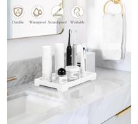 ATEK Bathroom Vanity Tray Silicone Soap Dish For Kitchen Countertop Sink Organiser Plate Holder Shampoo Towels ( 25Cm X 15Cm ) Medium