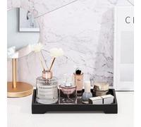 ATEK Bathroom Vanity Tray, Silicone Soap Dish, Non-Slip Waterproof Countertop Organiser For Bathroom, Kitchen Sink, Sponge Holder Black