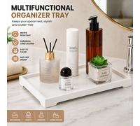 ATEK Bathroom Vanity Tray Silicone Soap Dish Non-Slip Waterproof Countertop Organiser For Bathroom, Kitchen Sink, Sponge Holder Large