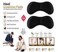 ATEK Black Self-Adhesive Heel Cushion Pads 2 Pcs Soft Anti-Slip Heel Grips For High Heels & Leather Shoes Prevent Blisters & Slipping