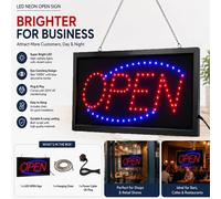 ATEK Bright Led Neon Open Sign Flashing Light-Up Shop Sign For Business, Bars, Restaurants Hanging Wall Decor