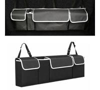 ATEK Car Boot Organiser & Seat Back Protectors - Waterproof Kick Mats with Multi-Pockets, Foldable Durable Cargo Net Storage for Kids’ Travel, Car Backseat Cover & Car Organiser