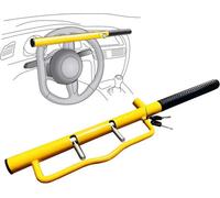 ATEK Car Steering Wheel Lock Anti Crook Vehicle Loocking Device High Visibility Yellow Heavy Duty Universal Fit Cars Jeeps Suv Trucks