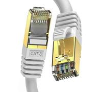 ATEK Cat 8 Ethernet Cable 0.5m High Speed 40Gbps 2000MHz LAN Network Cable RJ45 Shielded S/FTP Internet Patch Cord for Router, Modem, Gaming PC, Laptop, PS5, Xbox Short Cable (White)