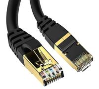 ATEK Cat 8 Ethernet Cable 0.5m, High Speed 40Gbps 2000MHz Network LAN Patch Cord, RJ45 Shielded S/FTP Internet Cable for Router, Modem, Gaming, PC, Laptop, PS5, Xbox, Short Cable, (Black)
