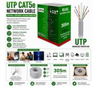 ATEK Cat5E 305M Ethernet Cable Utp Foil Shielded Twisted Bulk Network Wire 10Gbps High Speed Gigabit Internet Network Cable (Grey)