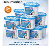 ATEK Dehumidifier Boxes Pack Of 10 Moisture Mildew Absorber Absorbing Condensation Remover Damp Mould Trap Leak Proof Box Container