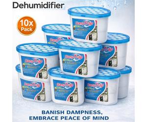 ATEK Dehumidifier Boxes Pack Of 10 Moisture Mildew Absorber Absorbing Condensation Remover Damp Mould Trap Leak Proof Box Container