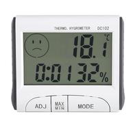 ATEK Digital Indoor Thermometer - Room Temperature & Humidity Gauge with Large LCD Display, Clock, ℃/℉ Function, Indoor Hygrometer for Home, Office, Bedroom & Greenhouse
