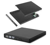 ATEK External CD DVD Case Enclosure Slim USB to SATA Combo ROM Caddy Cover Compatible with DVD-ROM CD-R CD-RW Supports USB 2.0 High Speed 480Mbps
