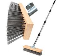 ATEK Garden Broom 55 Inch Stainless Steel Wire Broom with Telescopic Handle | Heavy Duty Yard Brush for Rough Outdoor Floors, Metal Handle, Outdoor Brush for Decking, Pathways & Driveways