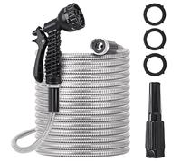 ATEK Garden Hose Pipe, 75ft Stainless Steel Expandable Garden Hose with 7 Function Spray Nozzle, Anti-Leakage, Heavy Duty Expanding Magic Hose, Lightweight, Retractable Garden Water Hose
