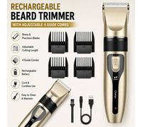 Atek Hair Clippers Beard Trimmer For Men Professional Trimmer Includes 3 Combs For Home Hair Cutting Kit Usb Charging Rechargeable In Black Black