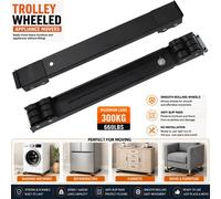 ATEK Heavy Duty Appliance Rollers, White Adjustable Furniture Moving Roller Wheels with Brake 300kg for Fridge Washing Machine Dryer in Black Atek Black