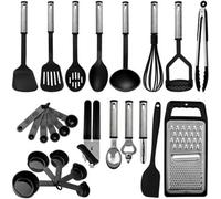 ATEK Kitchen Utensils Set 24 Pcs, Non-Stick Heat-Resistant Silicone Cooking Tools For Frying, Baking, Stirring, And Serving