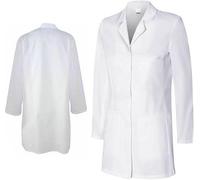 ATEK Lab Coat Women Men, Unisex White Medical Coat Doctors Costume Scientist Coats With Pockets, Long Sleeves Fancy Dress