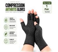 ATEK Large Fingerless Compression Arthritis Gloves Pair Of 1 Men Women Pain Relief Symptoms Glove Rheumatoid Osteoarthritis Raynauds