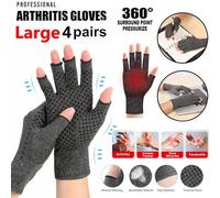 ATEK Large Fingerless Compression Arthritis Gloves Pair Of 4 Men Women Pain Relief Symptoms Glove Rheumatoid Osteoarthritis Raynauds