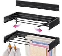 ATEK Laundry Drying Rack Wall Mounted Foldable Retractable Clothes Airer Drying Rack 80Cm