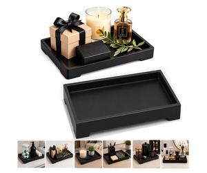 Atek Medium Resin Vanity Serving Tray Bathroom Organiser Black