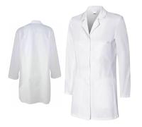 ATEK Medium White Lab Coat - Durable Polyester Cotton Blend, Multiple Pockets, Safety Closure Buttons - Ideal for Medical, Scientific, and Food Industry Professionals (Extra Large)