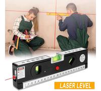 ATEK MultipurposeLaser Spirit Leve, 3 in 1 Multipurpose 20cm Line Ruler in Black Atek Black