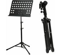 ATEK Music Sheet Stand - Foldable, Height Adjustable 50-150cm, Sturdy Tripod Base, Durable Iron Plate, Rubber Adjustment Button, Portable Sheet Music Stand for Guitar, Violin, Piano, Guzheng
