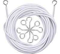 ATEK Net Curtain Wire & Hooks Set - 3 Meter Curtain wire kit with 4 Eyes & 4 Hooks - A multipurpose Kit suitable for net curtains | Size: 200 cm Atek White 200 cm