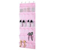 ATEK Over Door Shoe Storage, 24 Large Mesh Pockets Hanging Shoe Rack with Hooks for Men Women Kids, Door Shoe Rack Compatible with All Doors